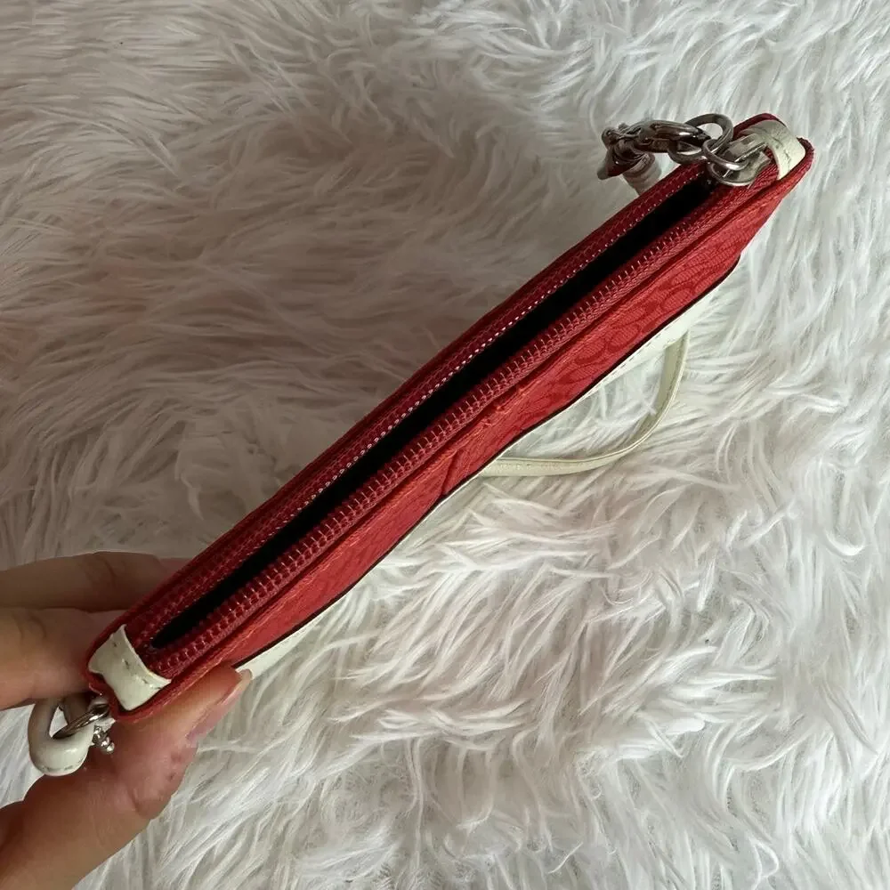 Vintage COACH y2k soho Red Canvas Wristlet